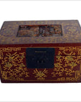 Antique Chinese Lacquer Box – Central Latch, Stylized Birdwork-2. Asian & Chinese Furniture, Art, Antiques, Vintage Home Décor for sale at FEA Home