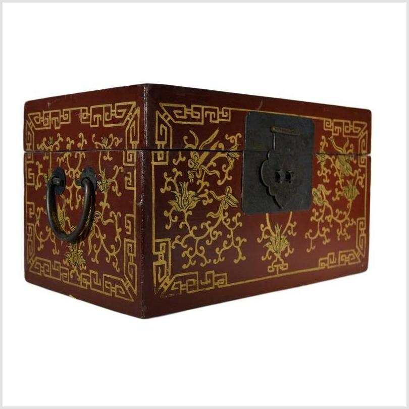 Antique Chinese Lacquer Box – Central Latch, Stylized Birdwork-4. Asian & Chinese Furniture, Art, Antiques, Vintage Home Décor for sale at FEA Home