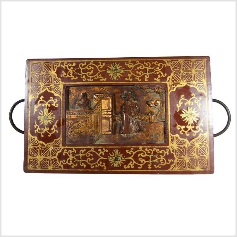 Antique Chinese Lacquer Box – Central Latch, Stylized Birdwork-5. Asian & Chinese Furniture, Art, Antiques, Vintage Home Décor for sale at FEA Home