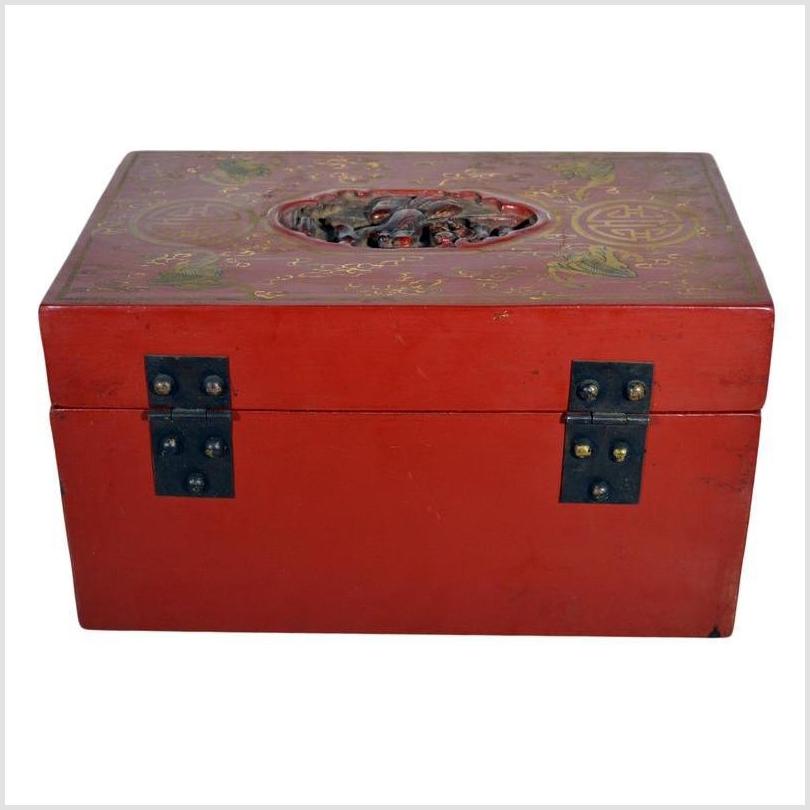 Antique Chinese Lacquer Box – Phoenix Motif, Gilt Vines-7. Asian & Chinese Furniture, Art, Antiques, Vintage Home Décor for sale at FEA Home