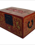 Antique Chinese Lacquer Box – Red Ground, Gold Floral Inlay-4. Asian & Chinese Furniture, Art, Antiques, Vintage Home Décor for sale at FEA Home
