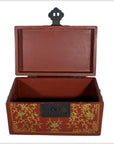 Antique Chinese Lacquer Box – Red Ground, Gold Floral Inlay-9. Asian & Chinese Furniture, Art, Antiques, Vintage Home Décor for sale at FEA Home