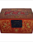Antique Chinese Lacquer Box – Red Ground, Gold Floral Inlay-1. Asian & Chinese Furniture, Art, Antiques, Vintage Home Décor for sale at FEA Home