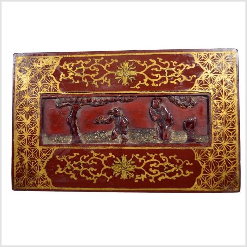 Antique Chinese Lacquer Box – Dancing Figures, Scenic Lid-5. Asian & Chinese Furniture, Art, Antiques, Vintage Home Décor for sale at FEA Home