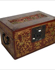 Antique Chinese Lacquer Box – Raised Top Scene, Red & Gold Finish-3. Asian & Chinese Furniture, Art, Antiques, Vintage Home Décor for sale at FEA Home