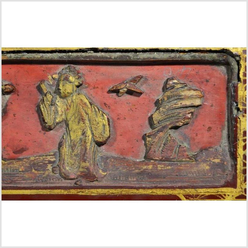 Antique Chinese Lacquer Box – Raised Top Scene, Red & Gold Finish-6. Asian & Chinese Furniture, Art, Antiques, Vintage Home Décor for sale at FEA Home