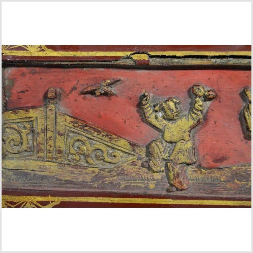 Antique Chinese Lacquer Box – Raised Top Scene, Red & Gold Finish-7. Asian & Chinese Furniture, Art, Antiques, Vintage Home Décor for sale at FEA Home
