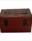 Antique Chinese Lacquer Box – Raised Top Scene, Red & Gold Finish-9. Asian & Chinese Furniture, Art, Antiques, Vintage Home Décor for sale at FEA Home