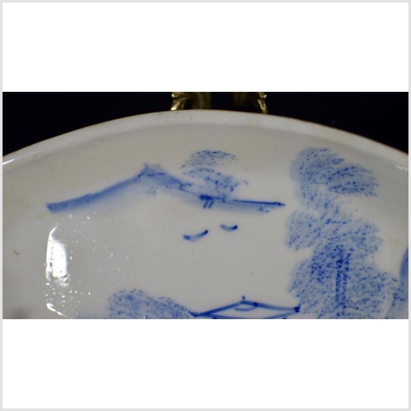 Antique Boat-Shaped Dish – Misty Landscape, Two Flying Birds-3. Asian & Chinese Furniture, Art, Antiques, Vintage Home Décor for sale at FEA Home