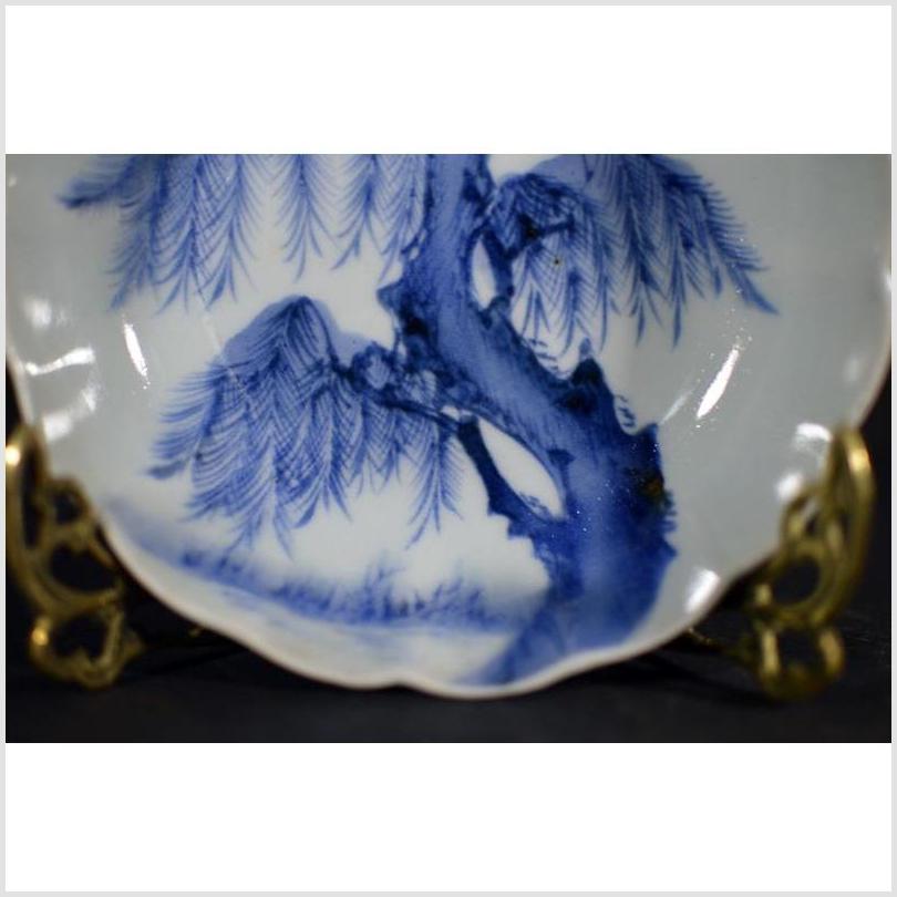Antique Fluted Porcelain Plate – Wind-Swept Pine, Fine Detail-3. Asian & Chinese Furniture, Art, Antiques, Vintage Home Décor for sale at FEA Home