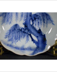 Antique Fluted Porcelain Plate – Wind-Swept Pine, Fine Detail-3. Asian & Chinese Furniture, Art, Antiques, Vintage Home Décor for sale at FEA Home