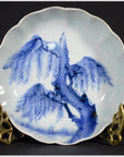 Antique Fluted Porcelain Plate – Wind-Swept Pine, Fine Detail-1. Asian & Chinese Furniture, Art, Antiques, Vintage Home Décor for sale at FEA Home