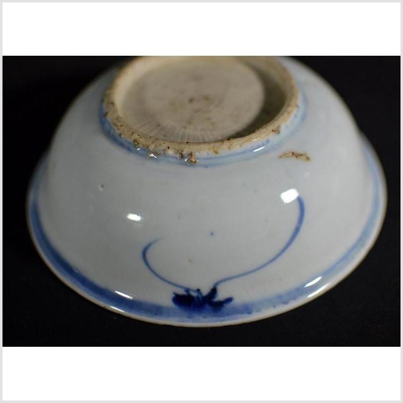 Antique Asian Porcelain Dish – Blue Botanical Spray, Radial Layout-5. Asian & Chinese Furniture, Art, Antiques, Vintage Home Décor for sale at FEA Home