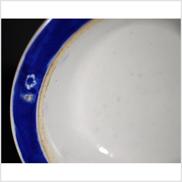 Antique Asian Deep Plate – Broad Blue Rim, Minimal Center-3. Asian & Chinese Furniture, Art, Antiques, Vintage Home Décor for sale at FEA Home