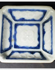 Antique Ceramic Bowl – Embossed Blossom, Blue-Washed Corners-1. Asian & Chinese Furniture, Art, Antiques, Vintage Home Décor for sale at FEA Home