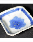 Antique Blue and White Dish – Chrysanthemum Bloom, Geometric Frame-2. Asian & Chinese Furniture, Art, Antiques, Vintage Home Décor for sale at FEA Home