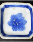 Antique Blue and White Dish – Chrysanthemum Bloom, Geometric Frame-1. Asian & Chinese Furniture, Art, Antiques, Vintage Home Décor for sale at FEA Home
