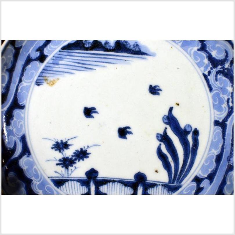 Antique Chinese Hand Painted Porcelain Plate – Bridge Landscape, Cloud Border-3. Asian & Chinese Furniture, Art, Antiques, Vintage Home Décor for sale at FEA Home