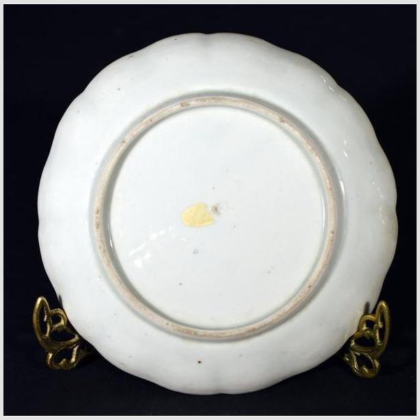 Antique Chinese Hand Painted Porcelain Plate – Floral Riverbank with Scalloped Rim-5. Asian & Chinese Furniture, Art, Antiques, Vintage Home Décor for sale at FEA Home