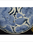 Antique Peony Plate – Dense Petal Pattern, Deep Blue Overglaze-4. Asian & Chinese Furniture, Art, Antiques, Vintage Home Décor for sale at FEA Home