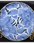 Antique Peony Plate – Dense Petal Pattern, Deep Blue Overglaze-1. Asian & Chinese Furniture, Art, Antiques, Vintage Home Décor for sale at FEA Home