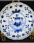 Antique Chinese Hand Painted Porcelain Plate – Garden Pavilion with Floral Border-1. Asian & Chinese Furniture, Art, Antiques, Vintage Home Décor for sale at FEA Home