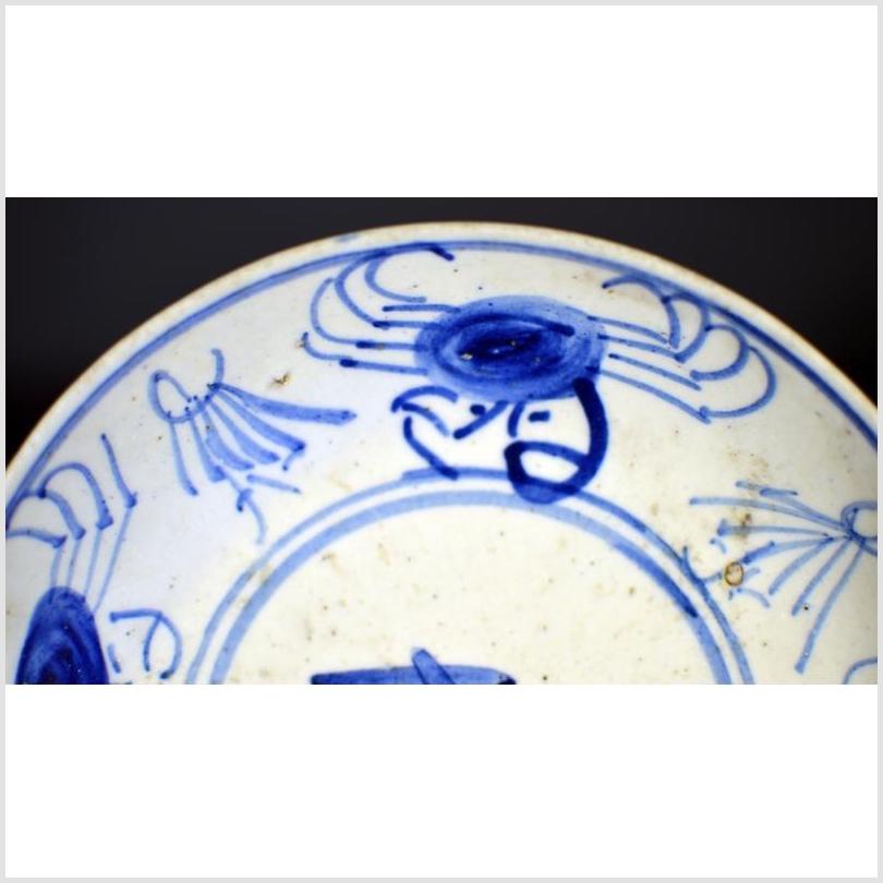 Antique Chinese Hand Painted Porcelain Plate – Longevity Script, Crab and Reed Motif-3. Asian & Chinese Furniture, Art, Antiques, Vintage Home Décor for sale at FEA Home