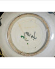 Antique Painted Porcelain Plate – Abstract Radial Lines, Floral Ring-6. Asian & Chinese Furniture, Art, Antiques, Vintage Home Décor for sale at FEA Home