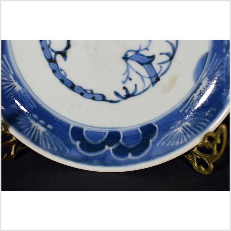 Antique Chinese Hand Painted Porcelain Plate – Blue Vine Motif, Scalloped Rim-4. Asian & Chinese Furniture, Art, Antiques, Vintage Home Décor for sale at FEA Home