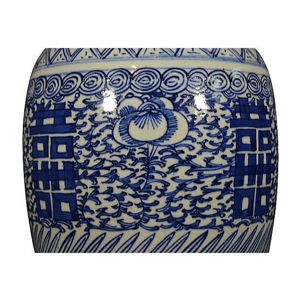 Antique Chinese Hand-Painted Vase – Double Happiness Symbol, Chi Dragon Handles-5. Asian & Chinese Furniture, Art, Antiques, Vintage Home Décor for sale at FEA Home