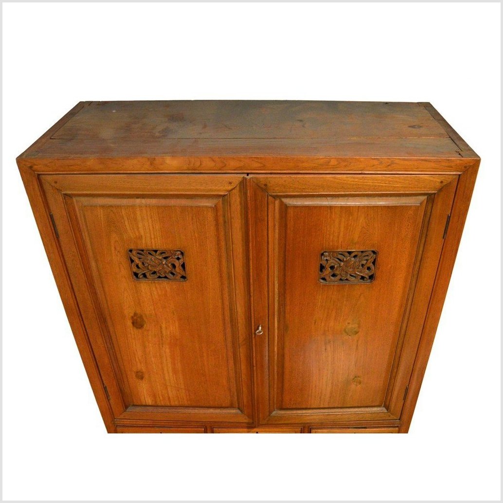 Antique Chinese Kitchen Cabinet w/ Hand Carved Framework Design-7. Asian & Chinese Furniture, Art, Antiques, Vintage Home Décor for sale at FEA Home