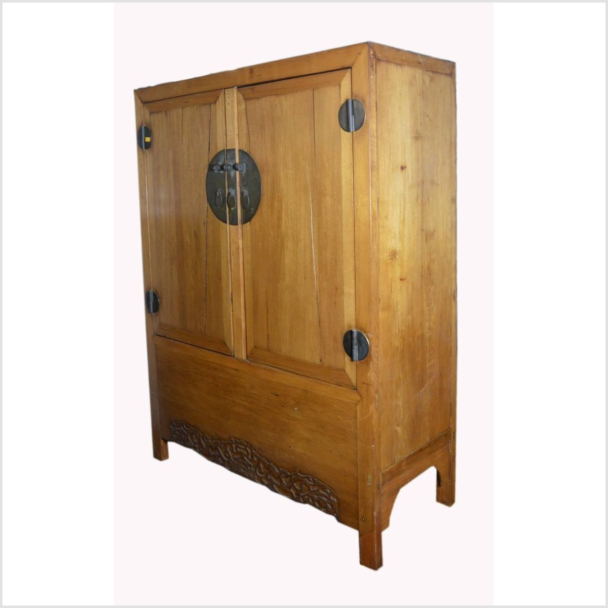 Antique Chinese Lacquered Cabinet with Doors, Drawers and Brass Hardware-6. Asian & Chinese Furniture, Art, Antiques, Vintage Home Décor for sale at FEA Home
