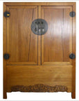Antique Chinese Lacquered Cabinet with Doors, Drawers and Brass Hardware-1. Asian & Chinese Furniture, Art, Antiques, Vintage Home Décor for sale at FEA Home