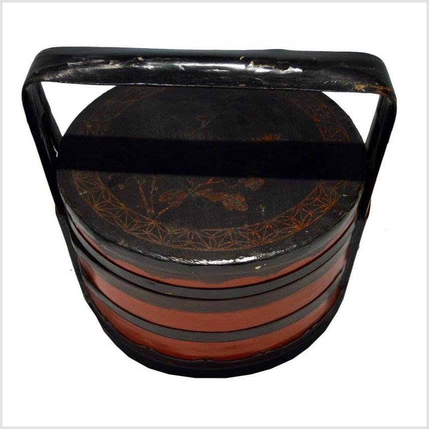 Antique Chinese Lacquered Food Basket-6. Asian & Chinese Furniture, Art, Antiques, Vintage Home Décor for sale at FEA Home