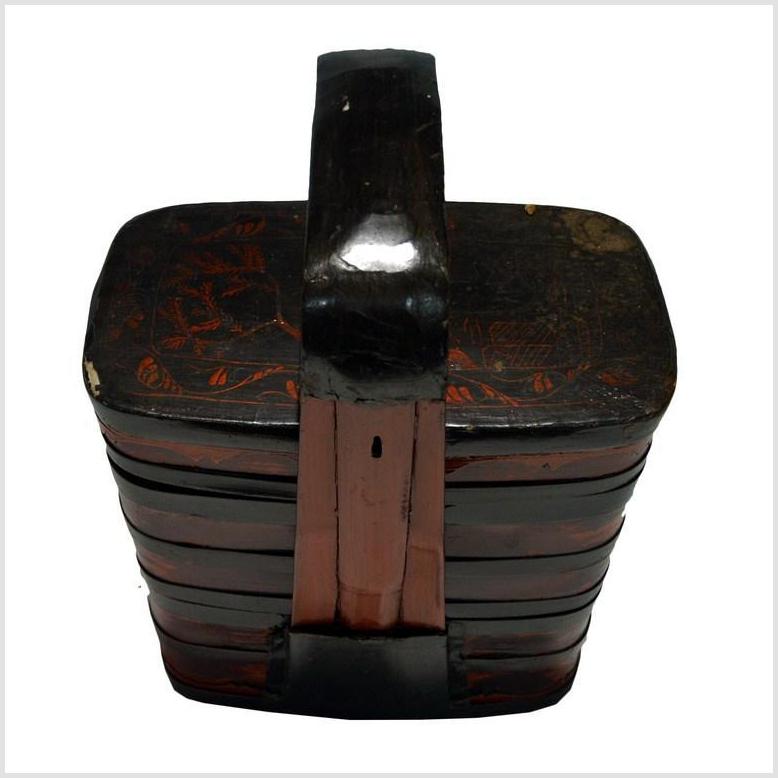 Antique Chinese Lacquered Tiered Food Basket-3. Asian & Chinese Furniture, Art, Antiques, Vintage Home Décor for sale at FEA Home