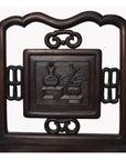 Antique Chinese Lacquered Yumu Wood Side Chair with Hand-Carved Décor-2. Asian & Chinese Furniture, Art, Antiques, Vintage Home Décor for sale at FEA Home
