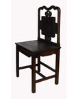 Antique Chinese Lacquered Yumu Wood Side Chair with Hand-Carved Décor-5. Asian & Chinese Furniture, Art, Antiques, Vintage Home Décor for sale at FEA Home