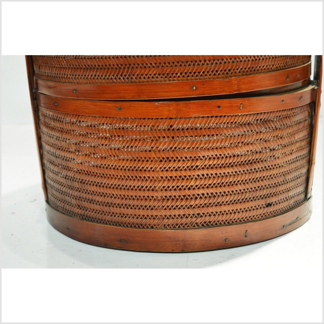 Antique Chinese Handwoven Rattan Basket-4. Asian & Chinese Furniture, Art, Antiques, Vintage Home Décor for sale at FEA Home