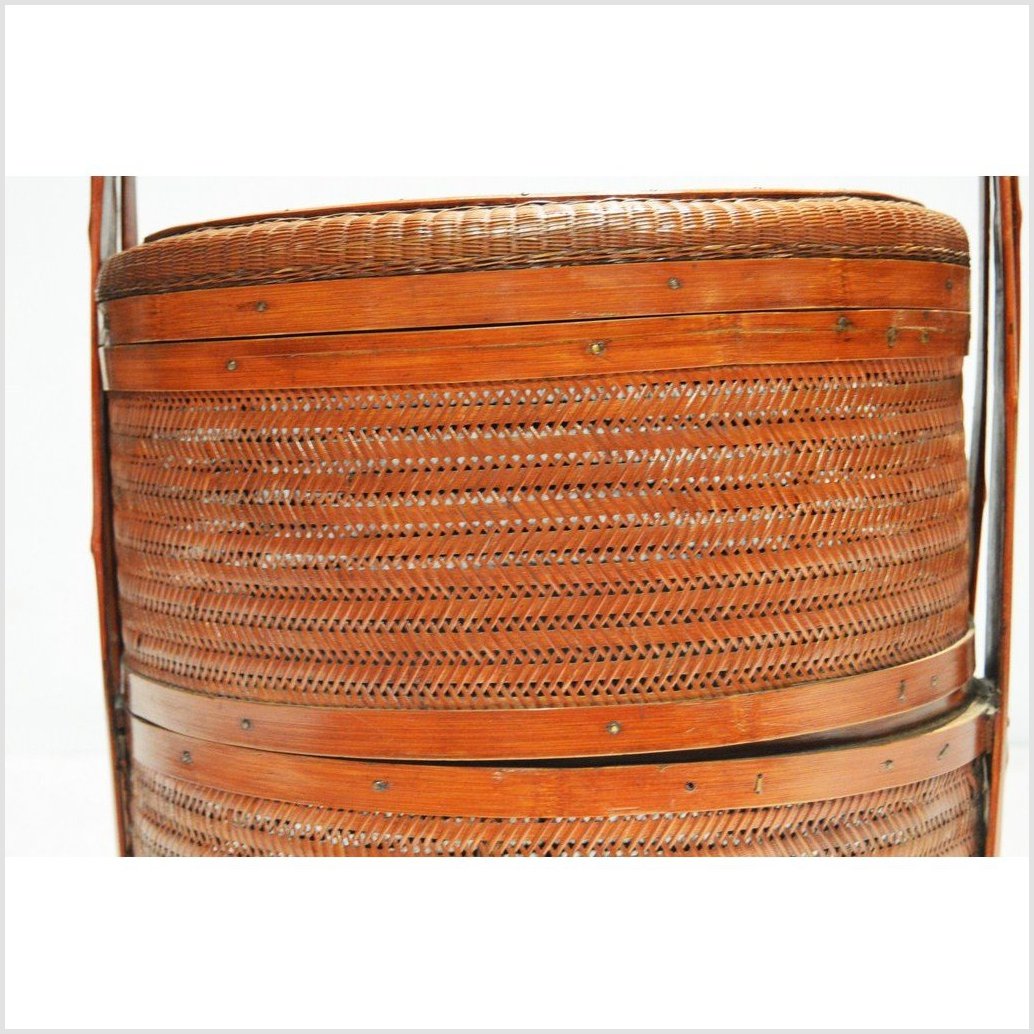 Antique Chinese Handwoven Rattan Basket-5. Asian & Chinese Furniture, Art, Antiques, Vintage Home Décor for sale at FEA Home