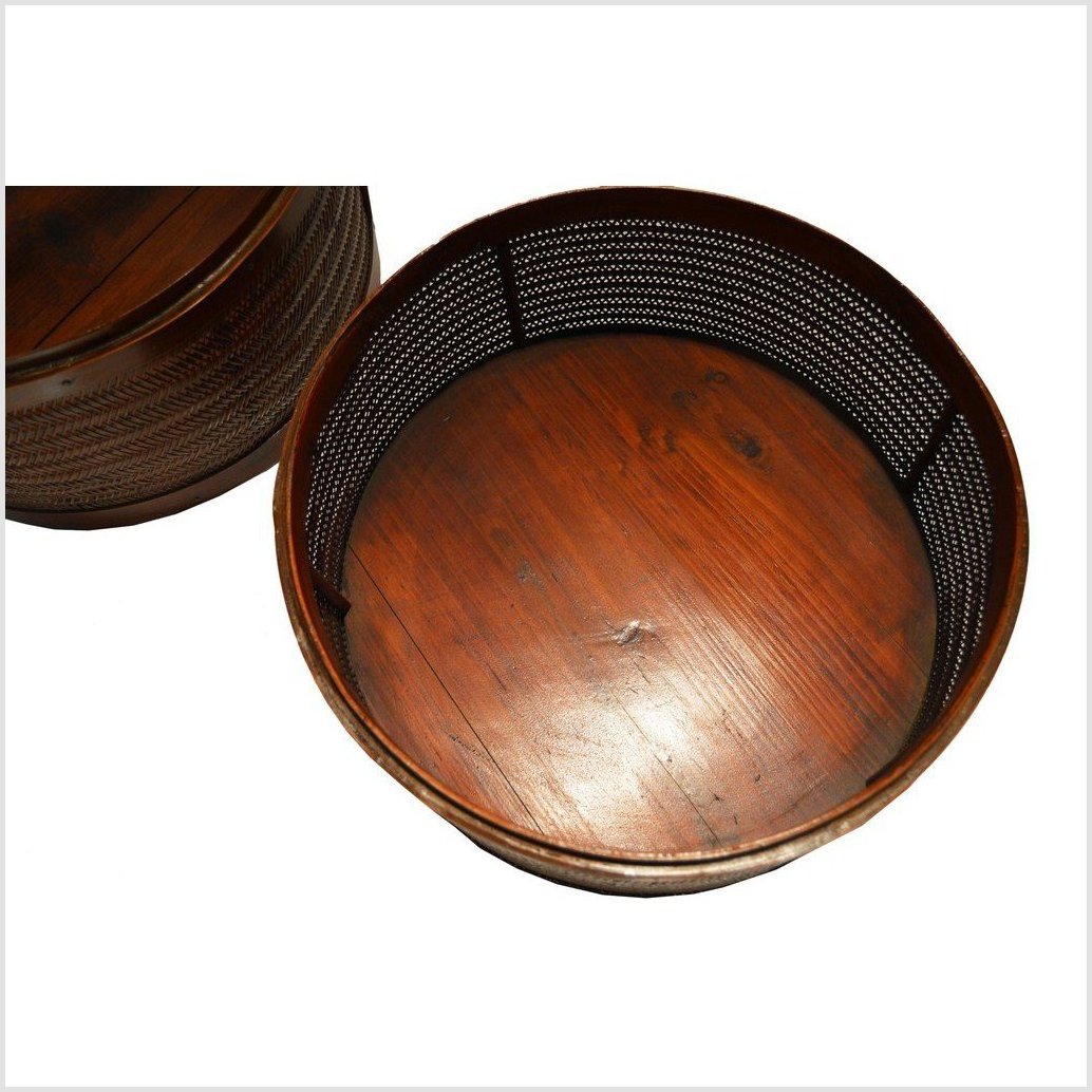 Antique Chinese Handwoven Rattan Basket-7. Asian & Chinese Furniture, Art, Antiques, Vintage Home Décor for sale at FEA Home