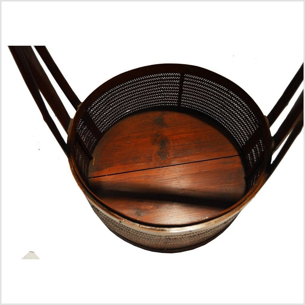 Antique Chinese Handwoven Rattan Basket-8. Asian & Chinese Furniture, Art, Antiques, Vintage Home Décor for sale at FEA Home