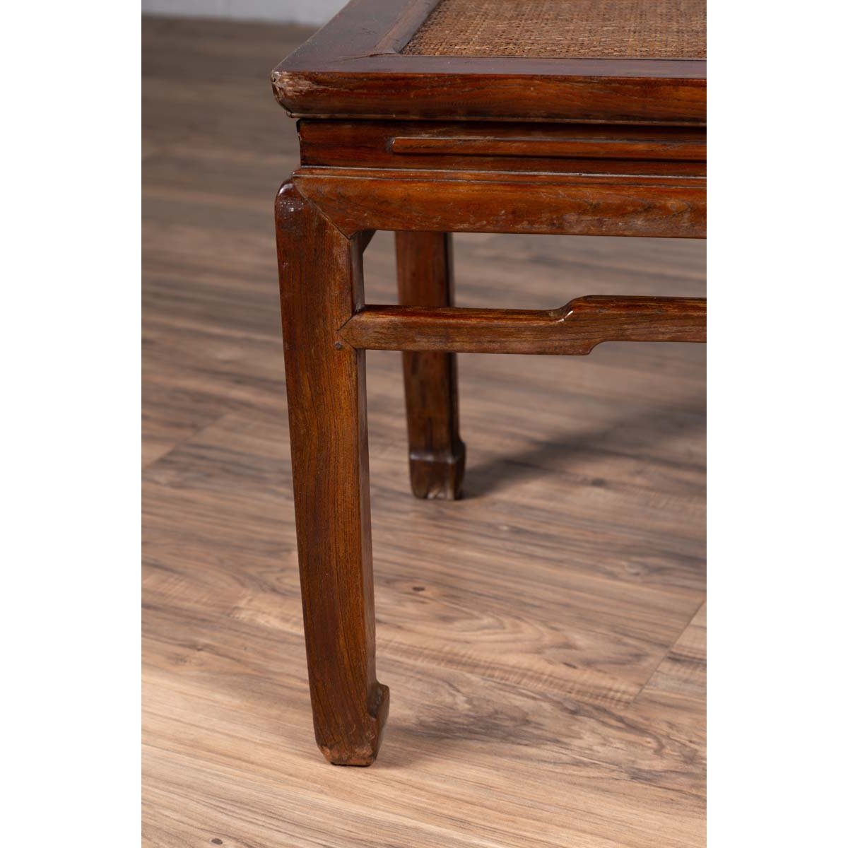 Antique Chinese Ming Dynasty Style Waisted Side Table with Woven Rattan Top-13. Asian & Chinese Furniture, Art, Antiques, Vintage Home Décor for sale at FEA Home
