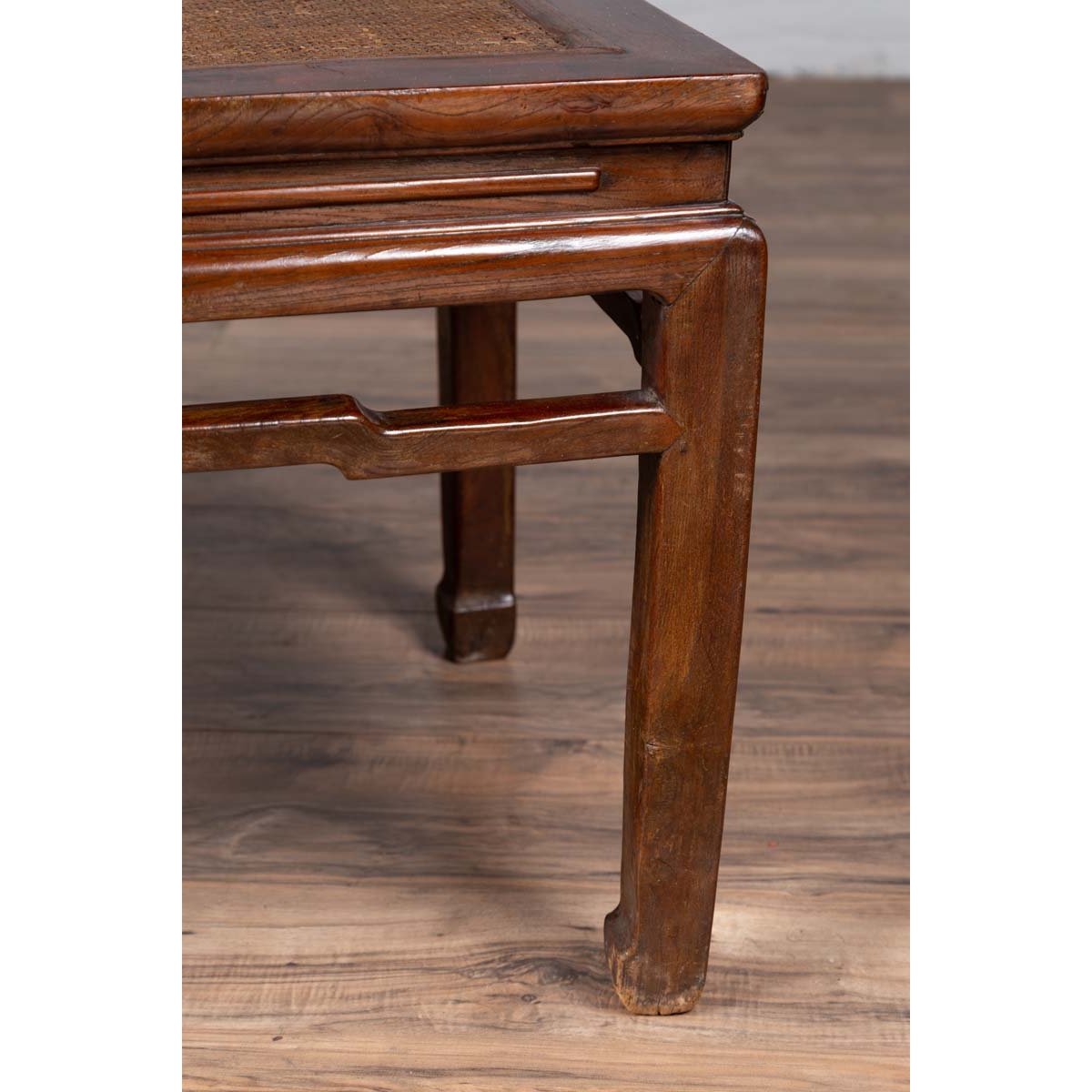 Antique Chinese Ming Dynasty Style Waisted Side Table with Woven Rattan Top-14. Asian & Chinese Furniture, Art, Antiques, Vintage Home Décor for sale at FEA Home