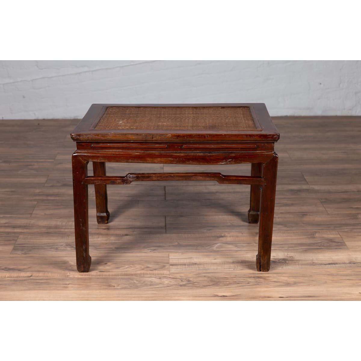 Antique Chinese Ming Dynasty Style Waisted Side Table with Woven Rattan Top-16. Asian & Chinese Furniture, Art, Antiques, Vintage Home Décor for sale at FEA Home