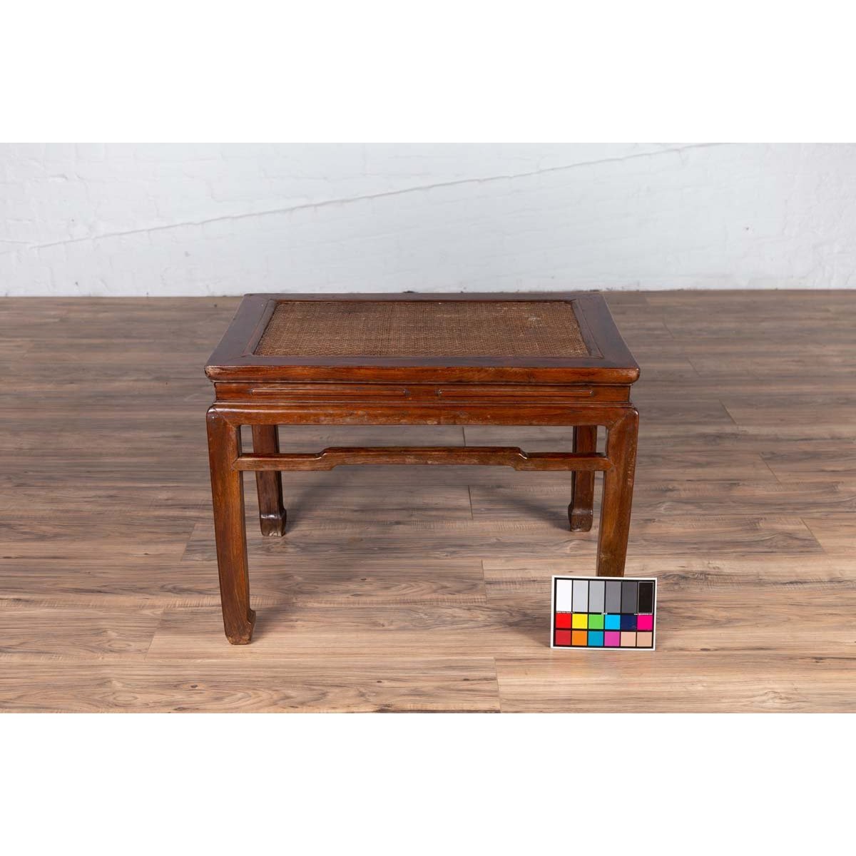 Antique Chinese Ming Dynasty Style Waisted Side Table with Woven Rattan Top-4. Asian & Chinese Furniture, Art, Antiques, Vintage Home Décor for sale at FEA Home
