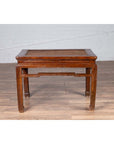Antique Chinese Ming Dynasty Style Waisted Side Table with Woven Rattan Top-5. Asian & Chinese Furniture, Art, Antiques, Vintage Home Décor for sale at FEA Home