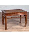 Antique Chinese Ming Dynasty Style Waisted Side Table with Woven Rattan Top-2. Asian & Chinese Furniture, Art, Antiques, Vintage Home Décor for sale at FEA Home