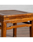 Antique Chinese Ming Style Elmwood Waisted Side Table with Horsehoof Legs-11. Asian & Chinese Furniture, Art, Antiques, Vintage Home Décor for sale at FEA Home