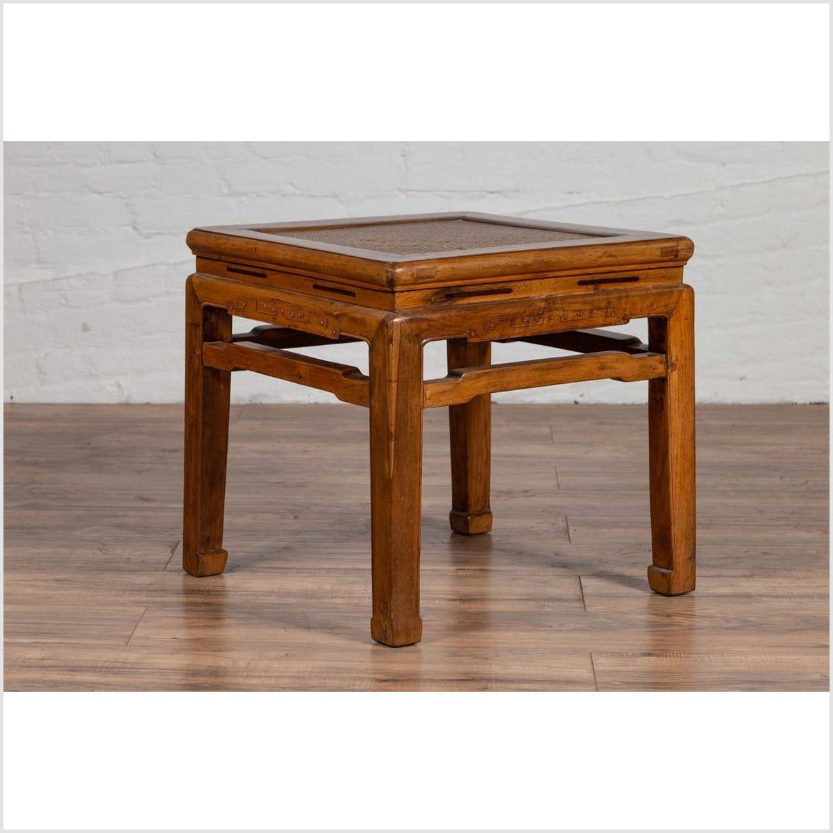 Antique Chinese Ming Style Elmwood Waisted Side Table with Horsehoof Legs-12. Asian & Chinese Furniture, Art, Antiques, Vintage Home Décor for sale at FEA Home