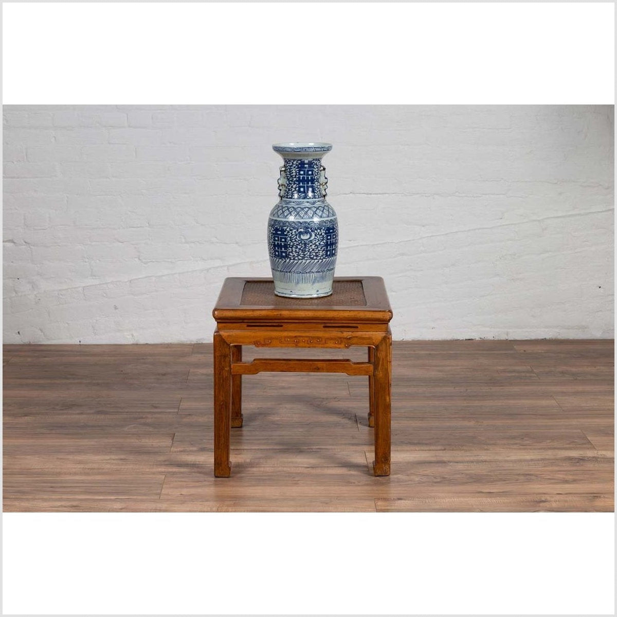 Antique Chinese Ming Style Elmwood Waisted Side Table with Horsehoof Legs-3. Asian & Chinese Furniture, Art, Antiques, Vintage Home Décor for sale at FEA Home